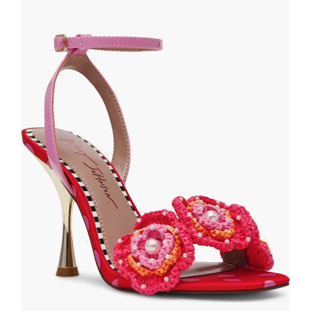 Betsey Johnson Pink and Red Polka Dot Heels